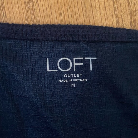 LOFT • Navy Blue Square Neckline Faux Button Top M - Picture 14 of 14